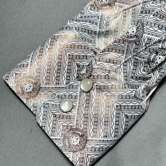 Liquid West Shirt Men Small Western Geometric Pearl Snaps Long Sleeve Button Up - Picture 9 of 12